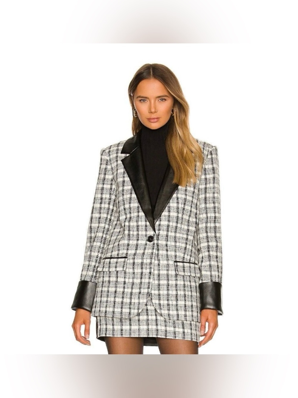 NWOT L'Academie Priscilla Blazer Jacket in Black & White Size Small